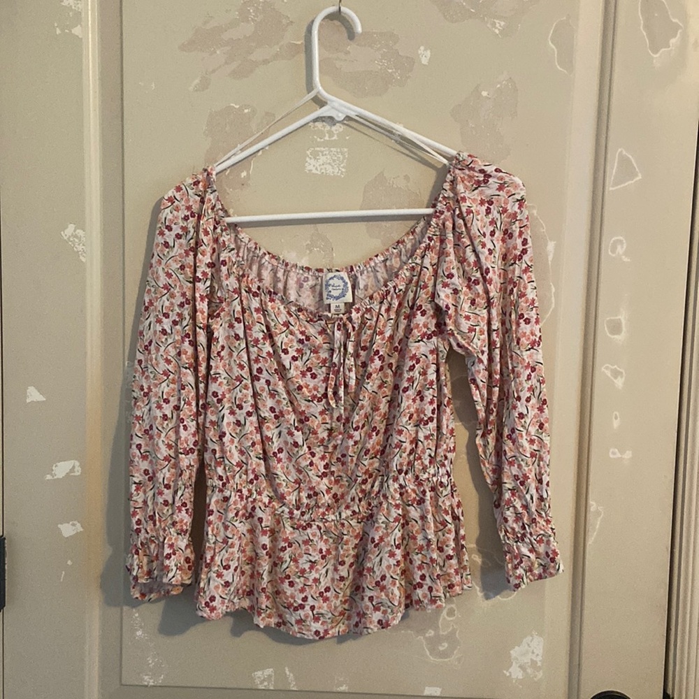 floral pink blouse